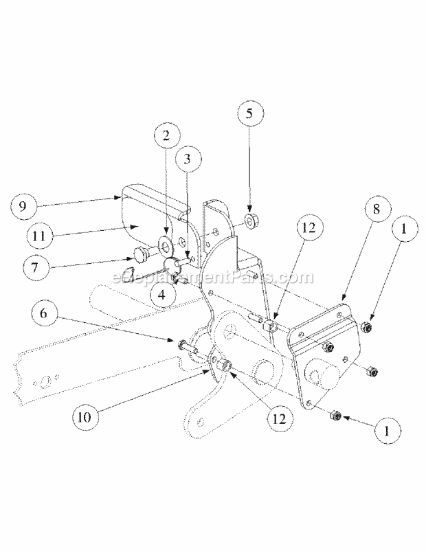 Foot Pedal Deck Lift Assembly Diagram and Parts List for M60-KW 53BB5D8X750-25HP-OHV Cub Cadet Lawn Tractor